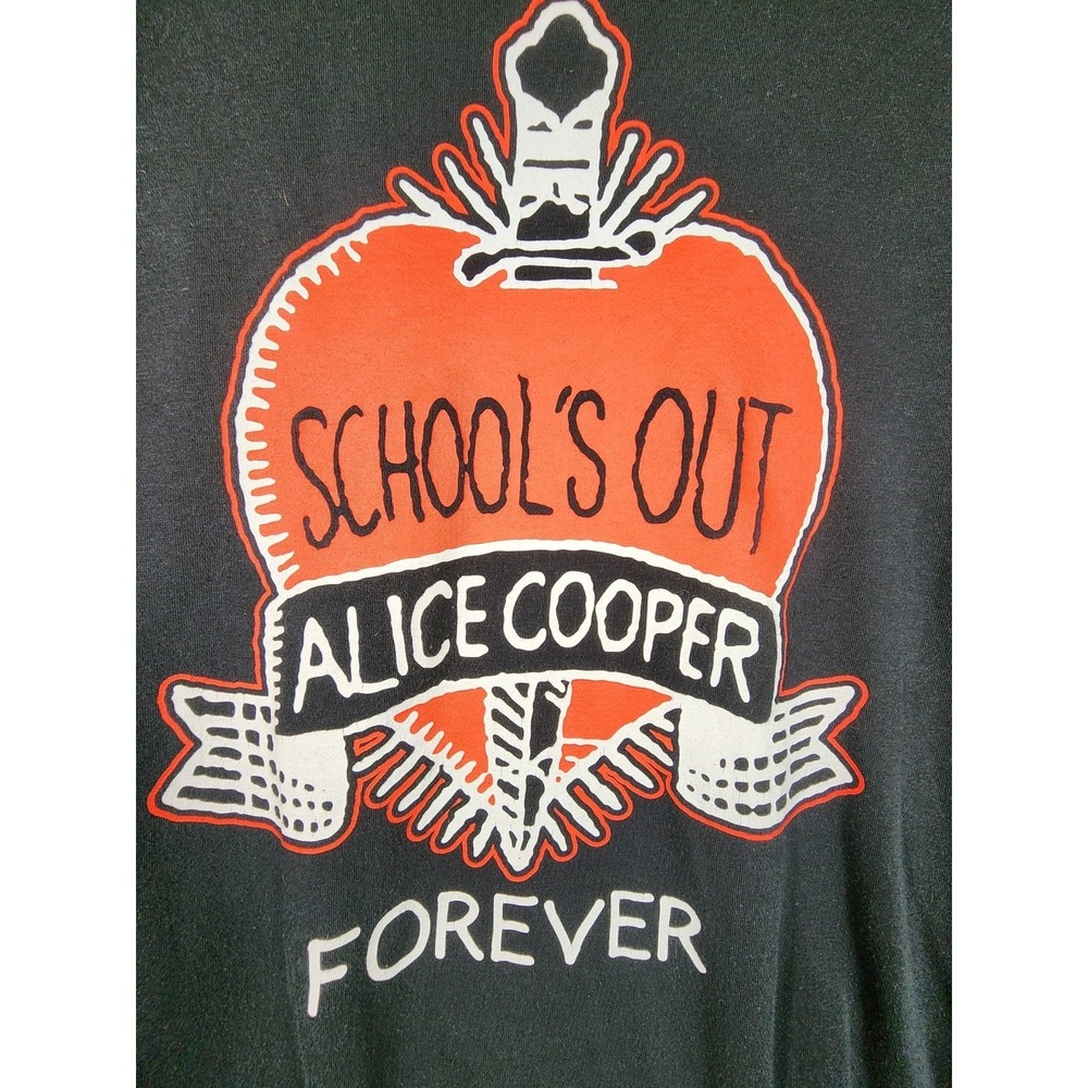 Alice Cooper 3X Black Sweatshirt Schools Out Forever Graphic Rock Grunge Gothic - Picture 4 of 5